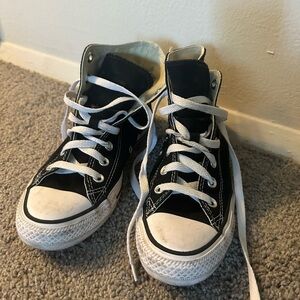 Converse Black and White High-Top Sneakers Classic Design